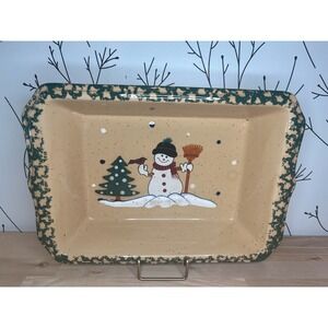 LTD Commodities Country Snowman Stoneware Baker Rectangular Casserole Dish 13x9